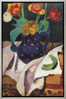 Tableau "Nature morte aux tulipes dans un pot bleu" (1907), encadré