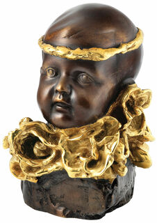 Sculpture "Garçon au bandeau d'or", bronze partiellement doré