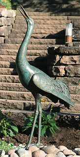 Sculpture de jardin "Grue, appelant", bronze