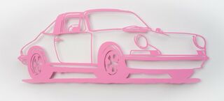 Objet mural "Porsche 911 Targa (rose)" (2021) (Pièce unique)