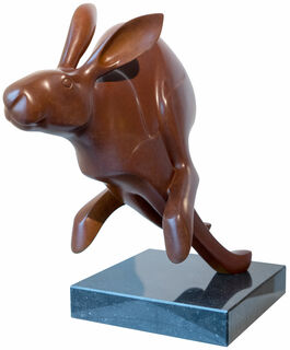 Sculpture "Running Hare No. 3", bronze brun