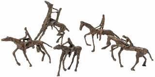 Ensemble de 5 sculptures équestres "To Ride", bronze