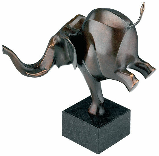 Sculpture "Happy Elephant" (2004), bronze von Evert den Hartog