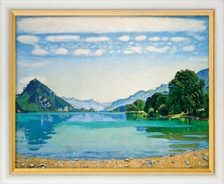 Tableau "Lac de Thoune depuis Leissigen" (1904), encadré