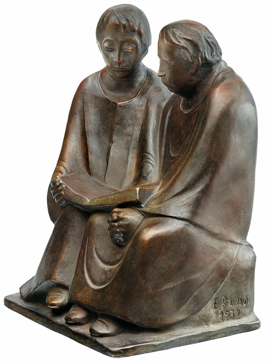 Sculpture "Reading Monks III" (1932), réduction en bronze von Ernst Barlach