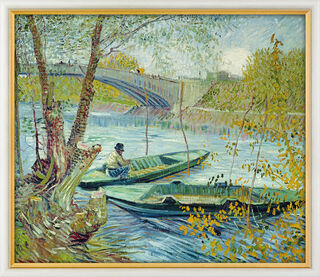Tableau "Pêche au printemps" (1887), encadré