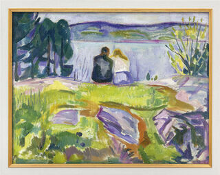 Tableau "Printemps (Amants au bord de la mer)" (1911-13), encadré von Edvard Munch