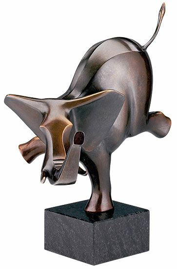 Sculpture "Happy Elephant" (2004), bronze von Evert den Hartog