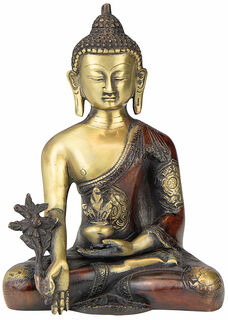 Sculpture en laiton "Bouddha de la médecine"