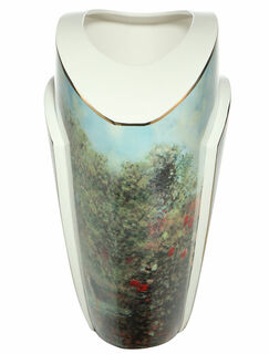 Vase en porcelaine "La maison de l'artiste" avec décor doré von Claude Monet