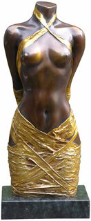 Sculpture "Drapery II", version en bronze partiellement dorée von Willi Kissmer