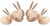 Ensemble de 4 figurines en bois "Bunnies" (lapins)