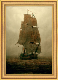 Tableau "Voilier dans le brouillard" (1815), encadré