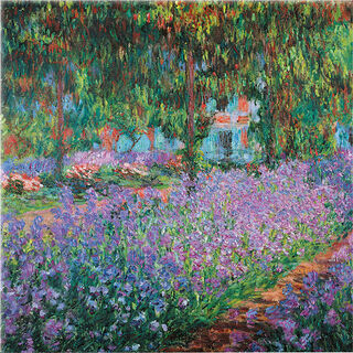 Objet mural "Parterre d'iris dans le jardin de Monet", verre