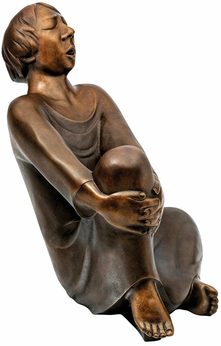 Sculpture "L'Homme qui chante" (1928), réduction en bronze, hauteur 34 cm von Ernst Barlach