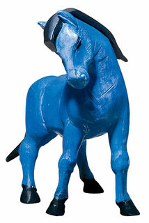 Sculpture "Le cheval bleu", version moulée peinte à la main von Franz Marc