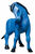 Sculpture "Le cheval bleu", version moulée peinte à la main