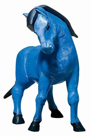 Sculpture "Le cheval bleu", version moulée peinte à la main von Franz Marc