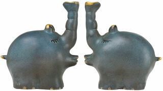 Pair de sculptures "Ottifant - In Love - Edition d'anniversaire", bronze