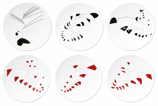 Alexander Calder Collection by Bernardaud - Ensemble de 6 assiettes avec motifs de l'artiste, porcelaine