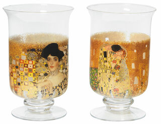 Ensemble de 2 lanternes de table / vases avec motifs de l'artiste