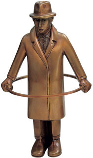 Sculpture "Homme au pneu - Noli me tangere", bronze