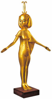 Sculpture "Déesse tutélaire Neith (taille originale)", plaquée or