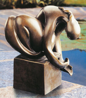 Sculpture de jardin / gargouille "Water Scoop", bronze