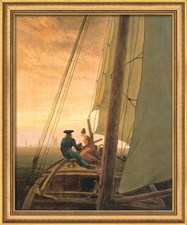 Tableau "Sur le voilier" (1818), encadré
