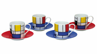 Set de 4 tasses à expresso avec motifs d'artistes, porcelaine