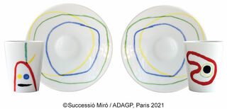 Set de 2 tasses avec sous-tasses par Bernardaud, porcelaine