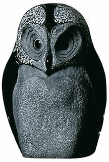 Objet en verre "Owl Black", grande version