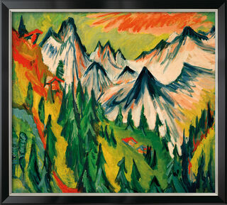 Tableau "Sommet de la montagne" (1918), encadré von Ernst Ludwig Kirchner
