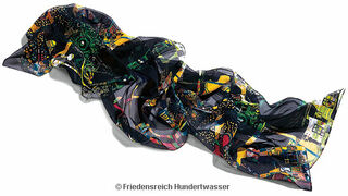 Foulard en soie "sombre et coloré" von Friedensreich Hundertwasser