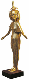Sculpture "Déesse tutélaire Serket" (réduction), plaquée or