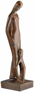 Sculpture "Madone à l'enfant" (1920), réduction en bronze