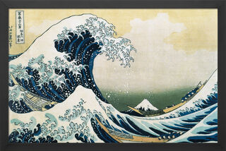 Tableau "La grande vague au large de Kanagawa" (1830), encadré